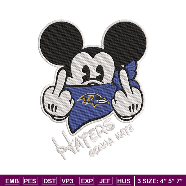 Haters Gonna Hate Baltimore Ravens embroidery design, Ravens embroidery, NFL embroidery, Logo sport embroidery..jpg