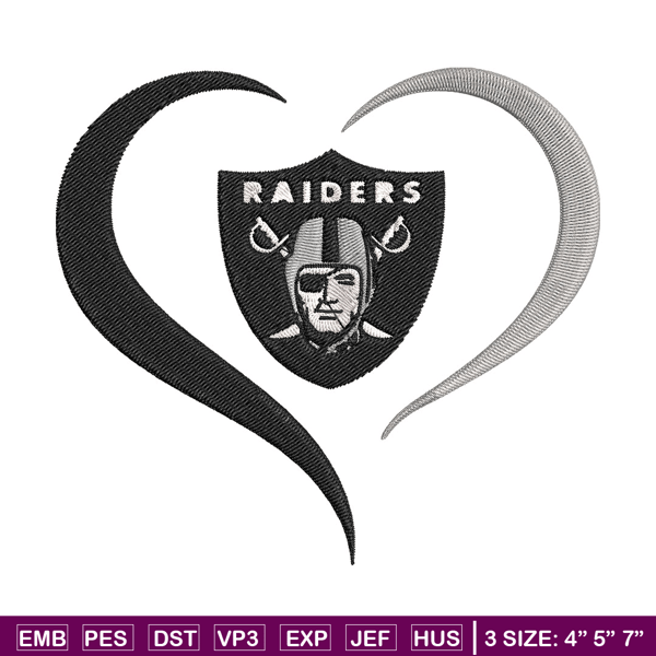 Heart Las Vegas Raiders embroidery design, Raiders embroidery, NFL embroidery, sport embroidery, embroidery design..jpg