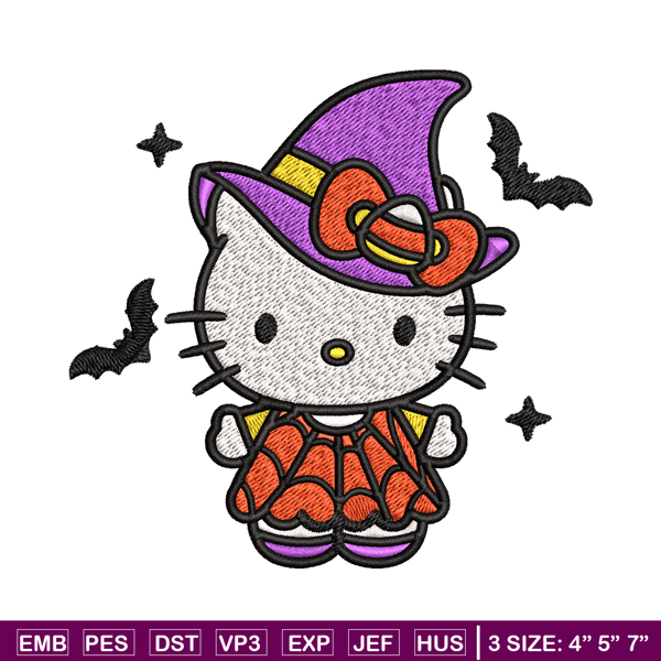 Hello kitty witch Embroidery design, Hello kitty Embroidery, cartoon design, Embroidery File, Digital download.jpg