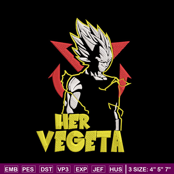 Her Vegeta Embroidery Design, Dragonball Embroidery, Embroidery File, Anime Embroidery, Anime shirt, Digital download..jpg