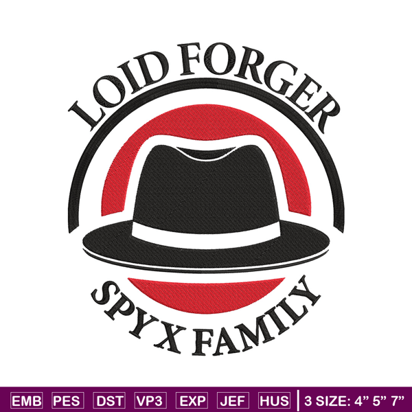 Logo Loid hat Embroidery Design, Spy x family Embroidery, Embroidery File, Anime Embroidery,Anime shirt,Digital download.jpg