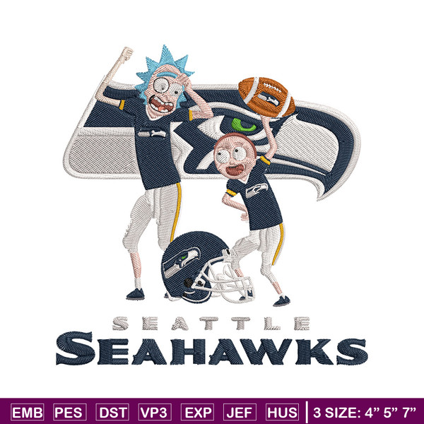 Rick and Morty Seattle Seahawks embroidery design, Seattle Seahawks embroidery, NFL embroidery, logo sport embroidery..jpg