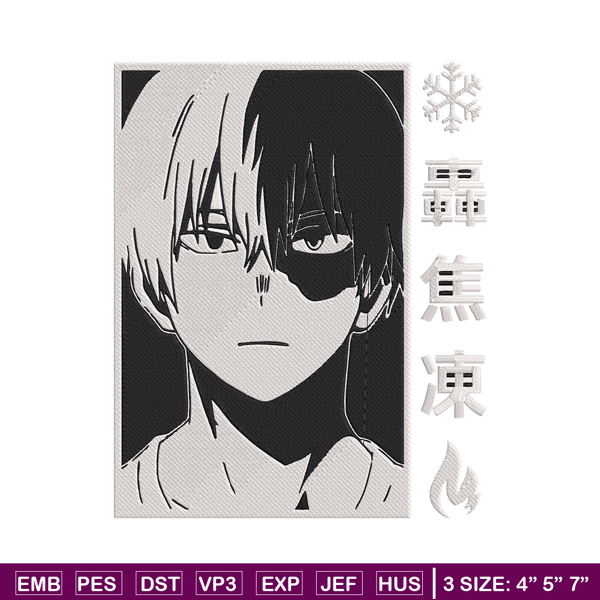 Shouto poster Embroidery Design, Mha Embroidery, Embroidery File, Anime Embroidery, Anime shirt, Digital download.jpg