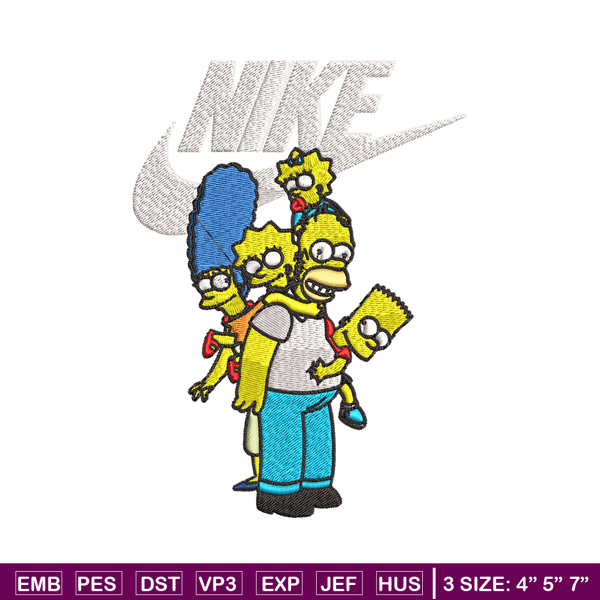 Simpson family Nike Embroidery design, Simpson cartoon Embroidery, Nike design, Embroidery file, Instant download..jpg