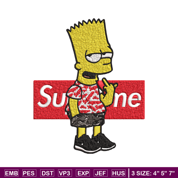 Simpson Supreme Embroidery design, Simpson Embroidery, cartoon design, Embroidery File, cartoon shirt, Instant download..jpg