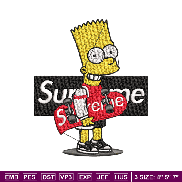 Simpson Supreme Embroidery design, Simpson Embroidery, cartoon design, Embroidery File, logo shirt, Digital download..jpg