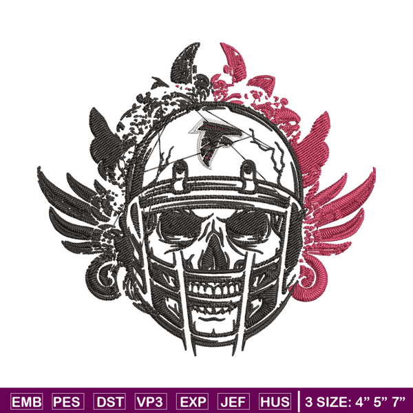 Skull Helmet Atlanta Falcons embroidery design, Falcons embroidery, NFL embroidery, sport embroidery, embroidery design..jpg