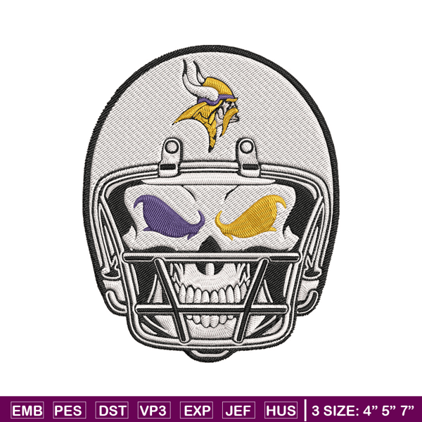 Skull Helmet Minnesota Vikings embroidery design, Minnesota Vikings embroidery, NFL embroidery, logo sport embroidery..jpg