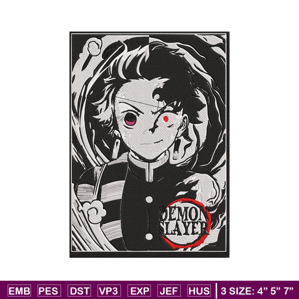 Tanjiro poster Embroidery Design, Demon slayer Embroidery, Embroidery File, Anime Embroidery,Digital download.jpg