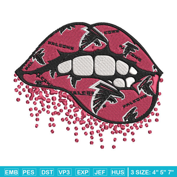 Atlanta Falcons dripping lips embroidery design, Falcons embroidery, NFL embroidery, sport embroidery, embroidery design.jpg