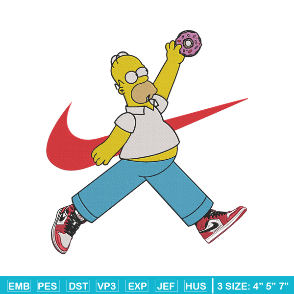 Homer Simpson Embroidery Design, Simpson Embroidery, Embroidery File, Anime Embroidery, Nike shirt, Digital download.jpg