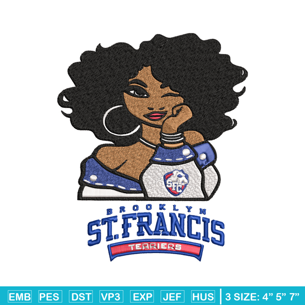 St Francis Brooklyn girl embroidery design, NCAA embroidery, Embroidery design, Logo sport embroidery, Sport embroidery.jpg