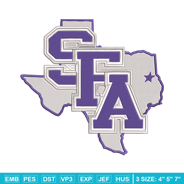 Stephen F. Austin logo embroidery design, NCAA embroidery, Sport embroidery, Embroidery design,Logo sport embroidery.jpg