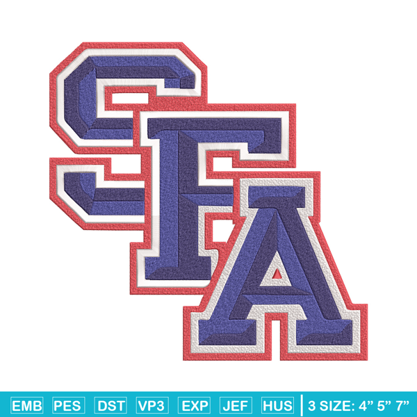 Stephen F. Austin logo embroidery design, NCAA embroidery,Embroidery design,Logo sport embroidery,Sport embroidery.jpg