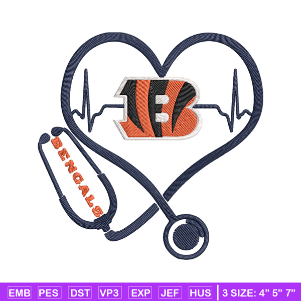 Stethoscope Cincinnati Bengals embroidery design, Cincinnati Bengals embroidery, NFL embroidery, logo sport embroidery..jpg