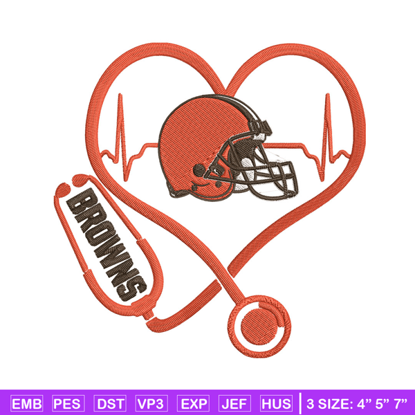 Stethoscope Cleveland Browns embroidery design, Browns embroidery, NFL embroidery, sport embroidery, embroidery design..jpg
