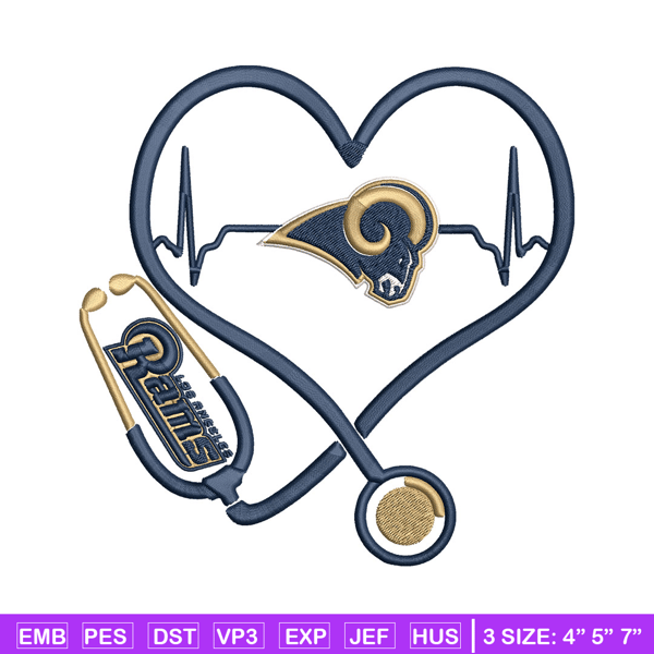 Stethoscope Los Angeles Rams embroidery design, Rams embroidery, NFL embroidery, sport embroidery, embroidery design..jpg