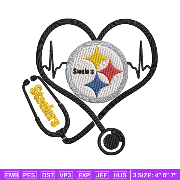 Stethoscope Pittsburgh Steelers embroidery design, Pittsburgh Steelers embroidery, NFL embroidery, logo sport embroidery.jpg