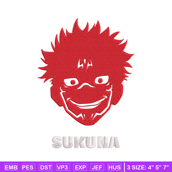 Sukuna laugh Embroidery Design, Jujutsu Embroidery, Embroidery File, Anime Embroidery, Anime shirt, Digital download.jpg