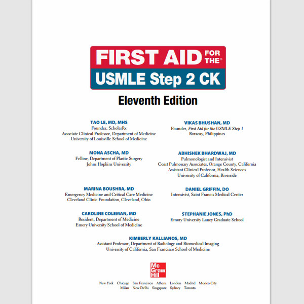 First Aid for the USMLE Step 2 CK, Eleventh Edition 11th Edition1.png