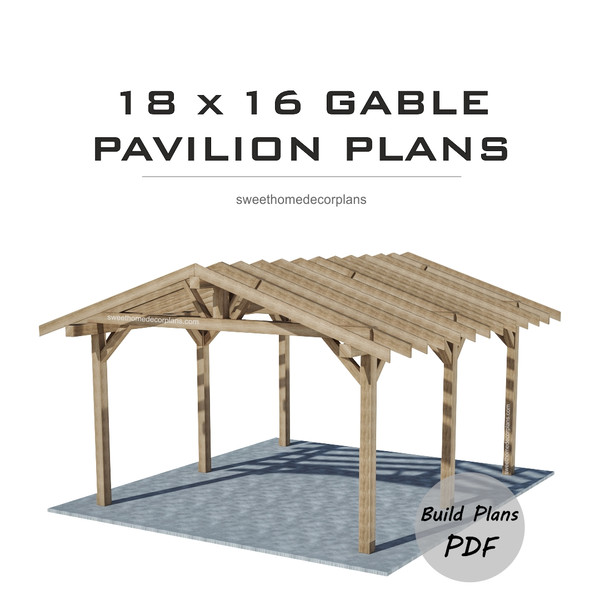 18 х 16 gable pavilion plans carport patio pergola.jpg