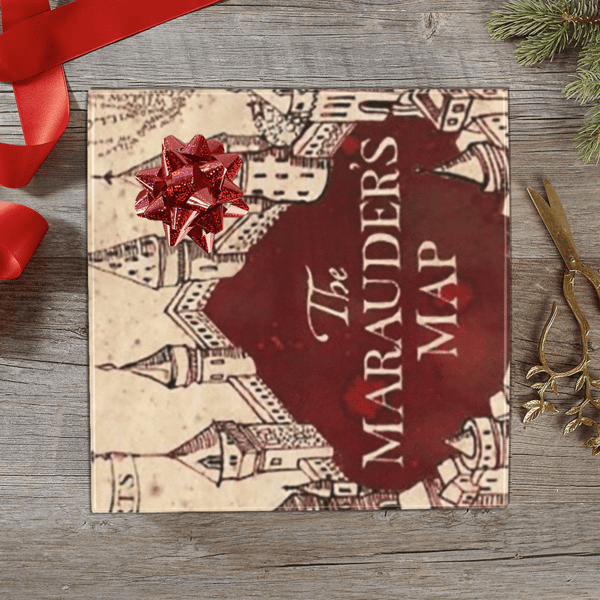 Marauders Map Harry Potter Gift Wrapping Paper 3.png