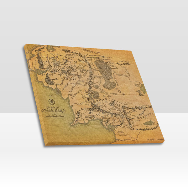 Middle Earth Map Frame Canvas Print, Wall Art Home Decor Poster.png