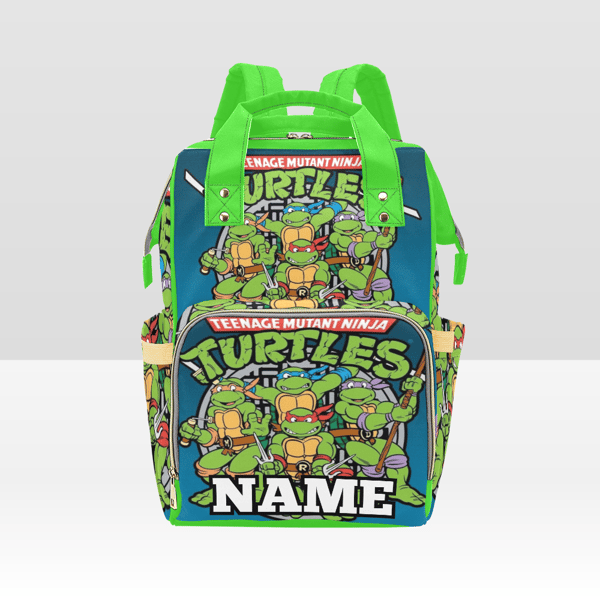 Custom NAME Ninja Turtles Diaper Bag Backpack.png