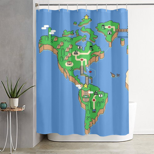 Super Mario World Map Shower Curtain.png