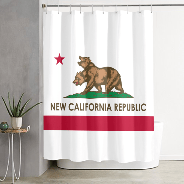 New California Republic Flag Shower Curtain.png