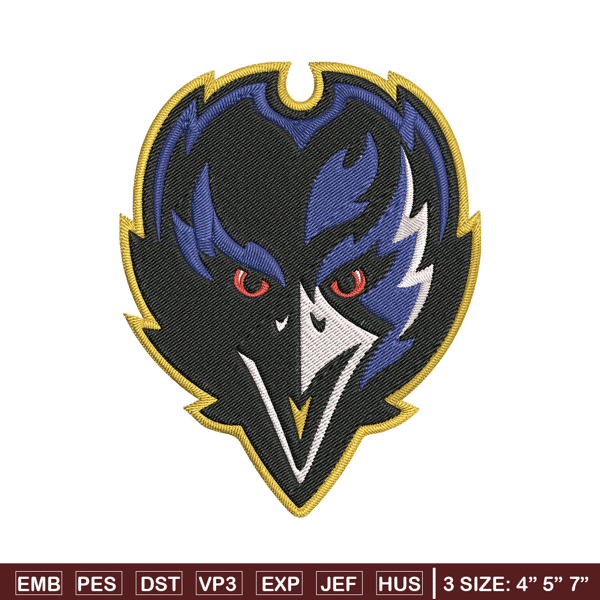 Baltimore Ravens embroidery design, Baltimore Ravens embroidery, NFL embroidery, sport embroidery, embroidery design..jpg