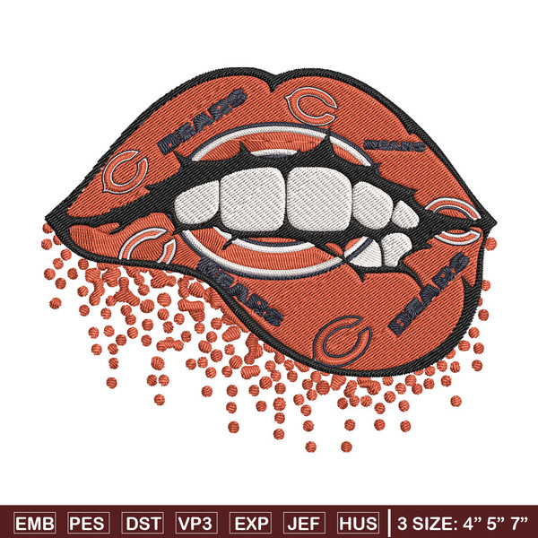 Chicago Bears dripping lips embroidery design, Bears embroidery, NFL embroidery, sport embroidery, embroidery design..jpg