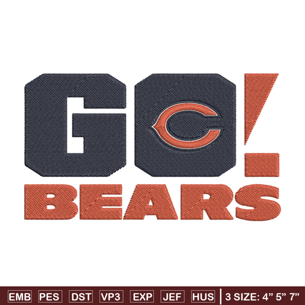 Chicago Bears Go embroidery design, Chicago Bears embroidery, NFL embroidery, sport embroidery, embroidery design..jpg