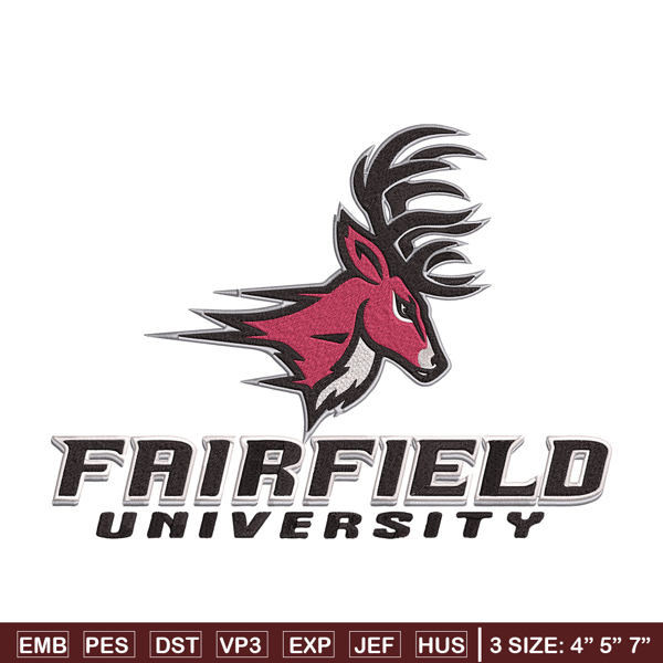 Fairfield University logo embroidery design, NCAA embroidery, Embroidery design, Logo sport embroiderySport embroidery.jpg