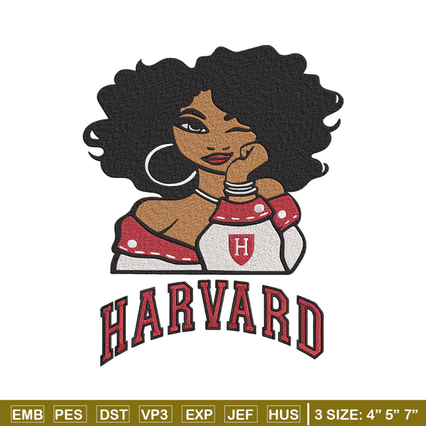 Harvard University girl embroidery design, NCAA embroidery, Embroidery design, Logo sport embroidery,Sport embroidery.jpg