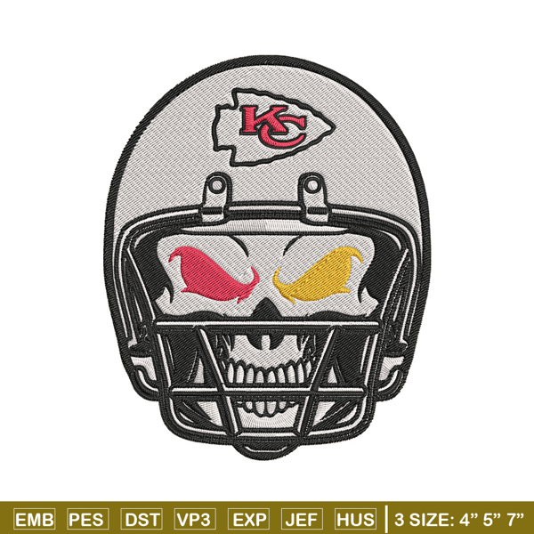 Kansas City Chiefs Skull Helmet embroidery design, Kansas City Chiefs embroidery, NFL embroidery, logo sport embroidery.jpg