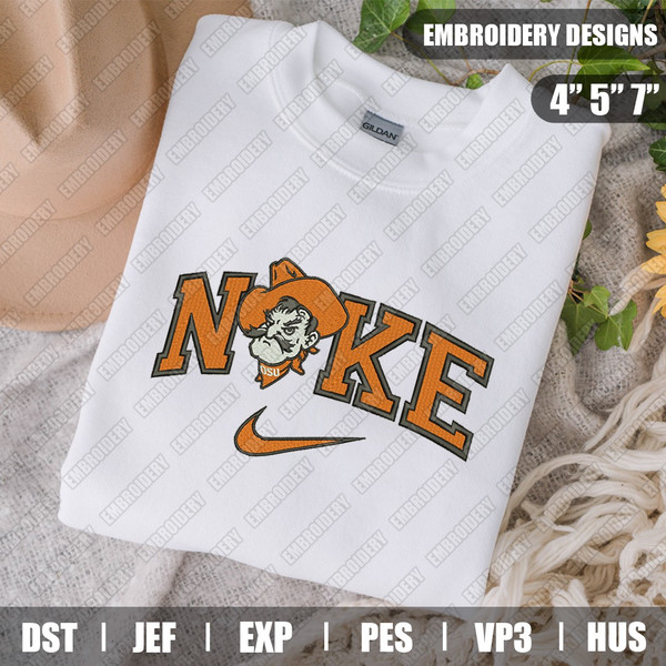 Nike Oklahoma State Cowboys Embroidery Files, Sport Embroide - Inspire ...