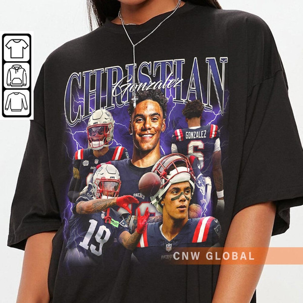 Christian Gonzalez New England Football Shirt, Patriots Football Shirt Christmas Gift Unisex, Football 90s Vintage Fan Gift 0410PTTH.jpg
