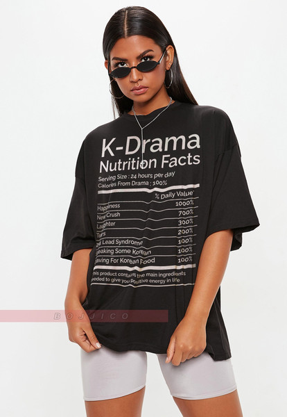 K-Drama Nutrition Facts Unisex Tees,K-Drama Addict,K-Drama Shirt, Korean Drama Shirt, Korean Drama Gift, K-Drama Fan Shirt, K-Drama T-Shirt,.jpg