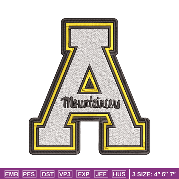 Appalachian State logo embroidery design, NCAA embroidery, Sport embroidery, logo sport embroidery, Embroidery design.jpg