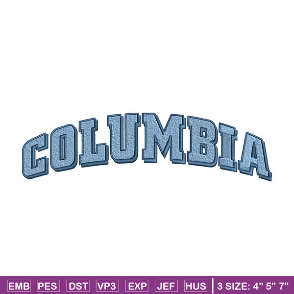 Columbia University logo embroidery design, NCAA embroidery, Embroidery design, Logo sport embroidery, Sport embroidery.jpg