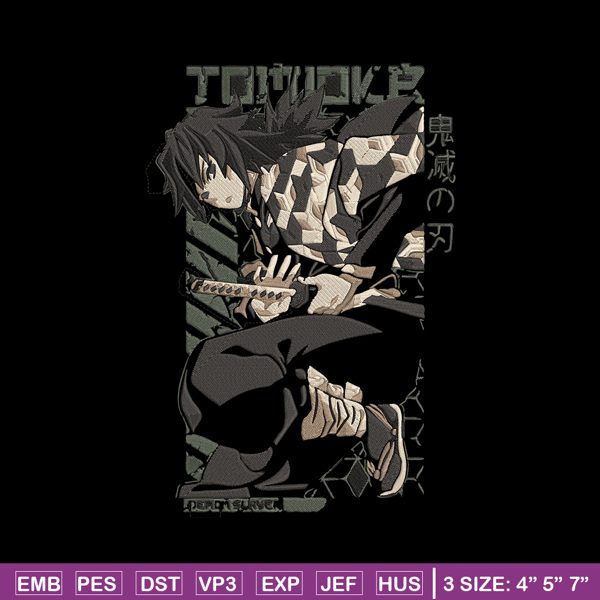 Tomioka poster Embroidery Design, Demon slayer Embroidery, Embroidery File, Anime Embroidery, Digital download.jpg