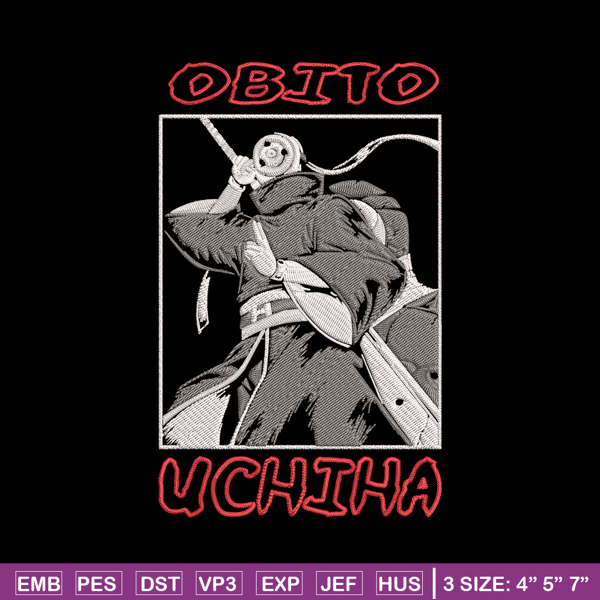 Uchiha Obito Embroidery Design, Naruto Embroidery, Embroidery File, Anime Embroidery,Anime shirt, Digital download.jpg