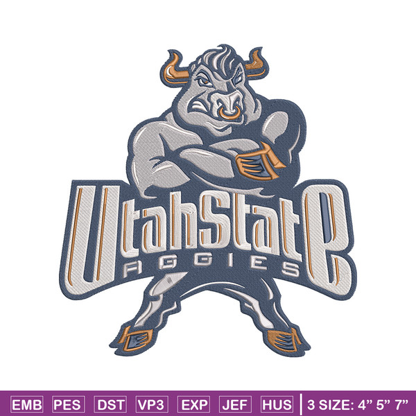 Utah state mascot embroidery design,NCAA embroidery,Sport embroidery, Logo sport embroidery, Embroidery design.jpg