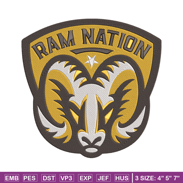 VCU Rams logo embroidery design, NCAA embroidery, Sport embroidery, logo sport embroidery, Embroidery design.jpg