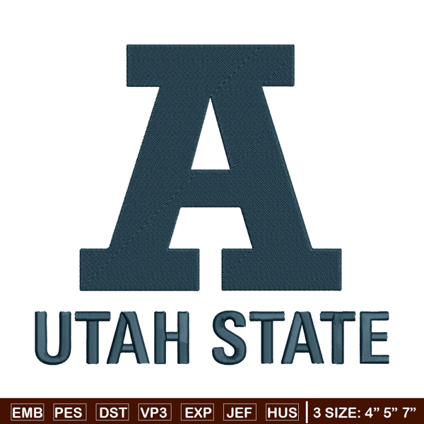 Utah State logo embroidery design, NCAA embroidery, Sport embroidery, Logo sport embroidery, Embroidery design.jpg