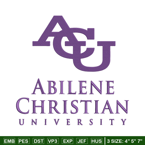 Abilene Christian logo embroidery design, NCAA embroidery, Sport embroidery, Embroidery design, Logo sport embroidery.jpg