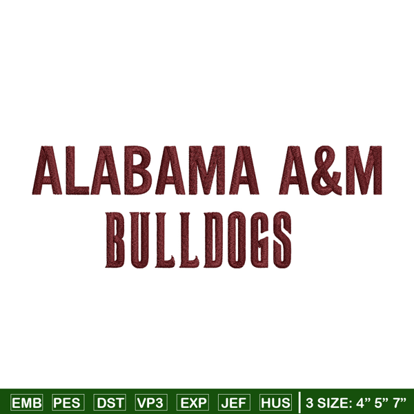 Alabama AM Bulldogs logo embroidery design, NCAA embroidery, Embroidery design,Logo sport embroidery,Sport embroidery.jpg