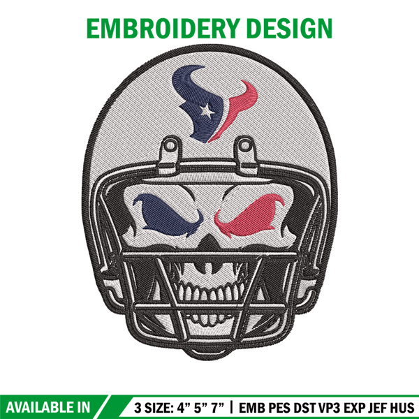 Skull Helmet Houston Texans embroidery design, Texans embroidery, NFL embroidery, sport embroidery, embroidery design..jpg