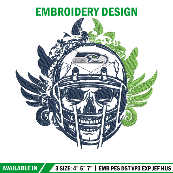 Skull Helmet Seattle Seahawks embroidery design, Seattle Seahawks embroidery, NFL embroidery, logo sport embroidery. (2).jpg